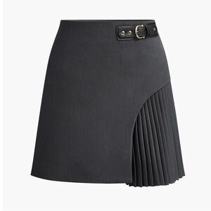 Commense Gray Mini Skirt with Belt Detail